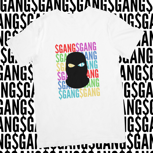 White / Rainbow $Gang T-Shirt