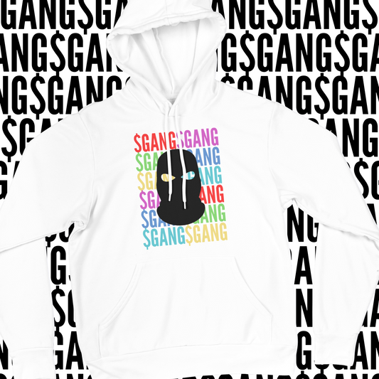 White / Rainbow $Gang Hoody